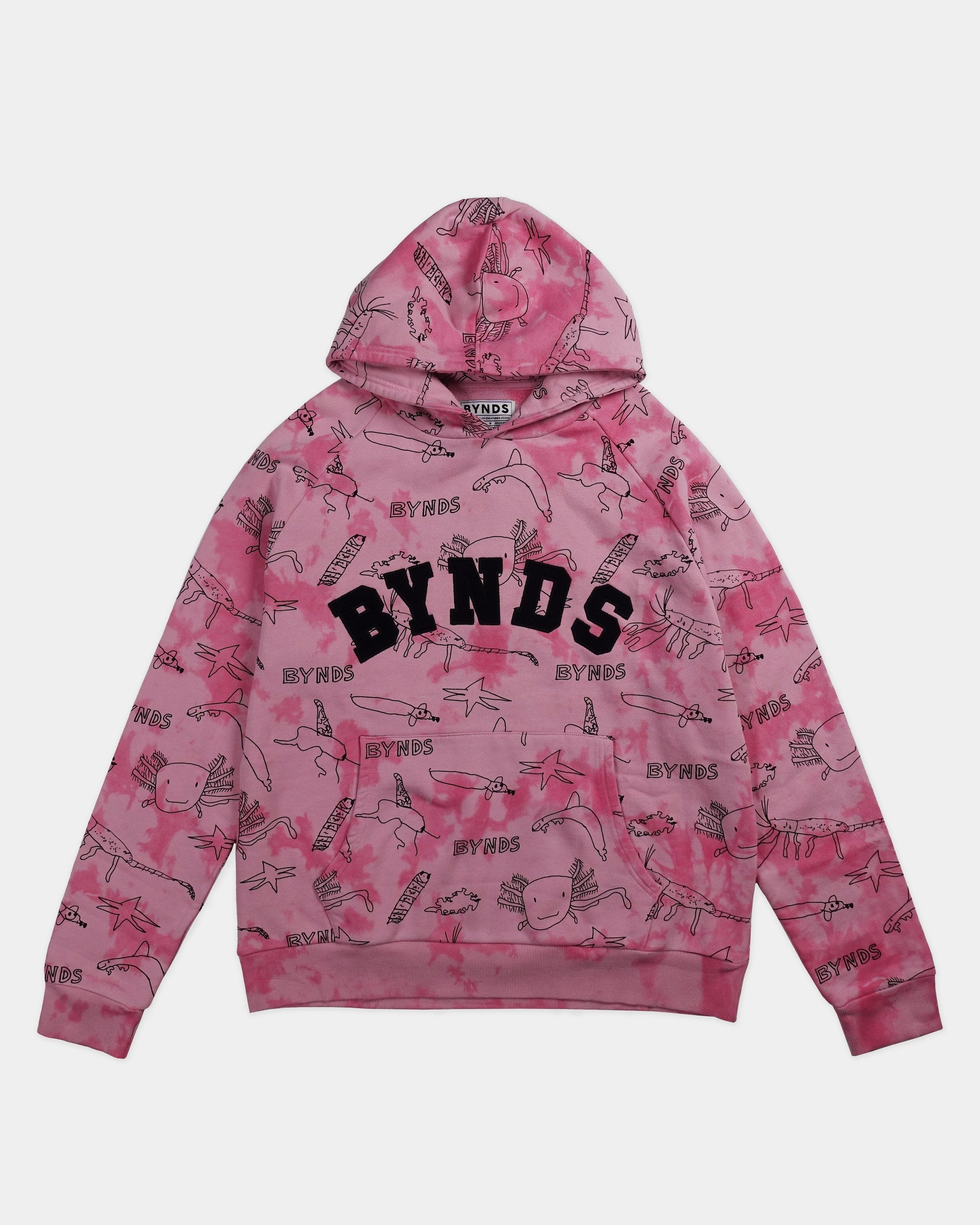 BYNDS · into-the-pink-clouds-hoodie-tie-dye · front
