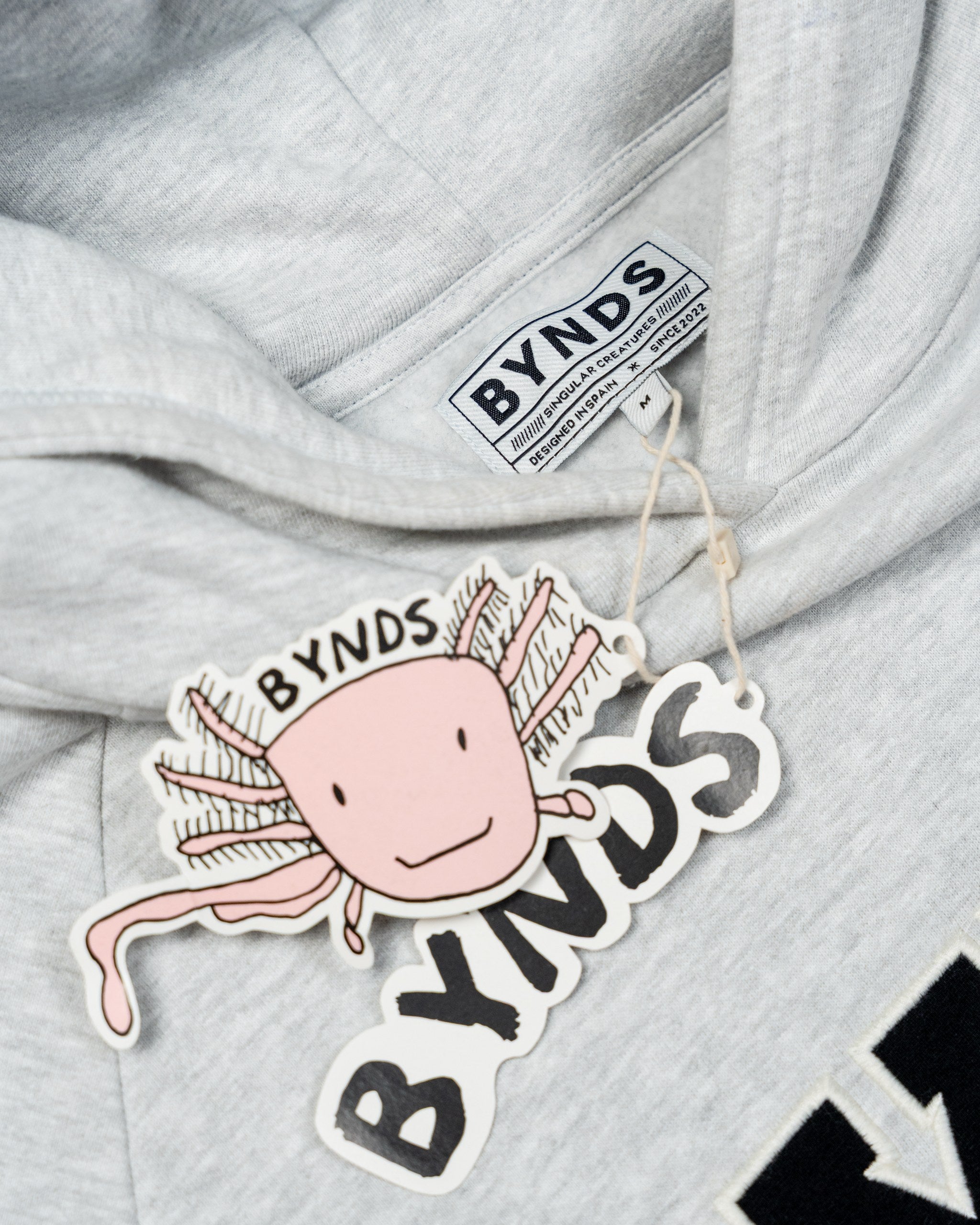 BYNDS · too-cool-for-school-hoodie-light-grey-melange · detail